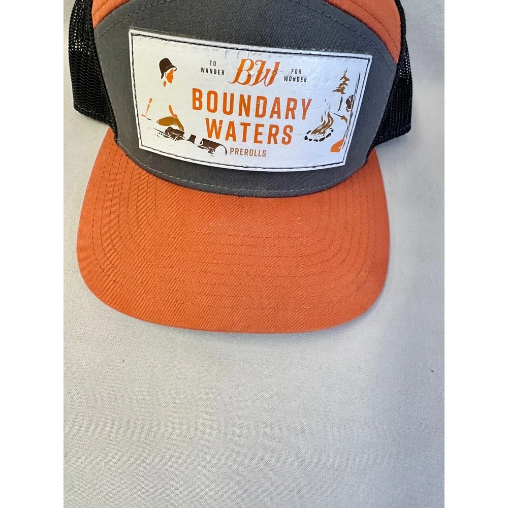 Richardson 168 Boundary Waters Prerolls Orange Grey Black Trucker Hat Mens OSFM